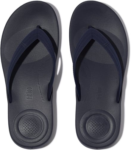 FitFlop Iqushion Mens Textured-Strap Flip-Flops Heren Slippers - Midnight Navy