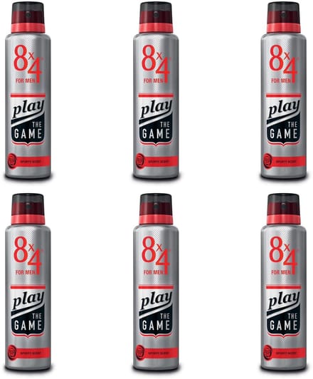 8x4 For men - Play the Game - Deodorant - Voordeelset (6 x 150ml)
