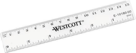 Westcott liniaal - 15cm - kunststof - cm/inch verdeling - AC-E10180