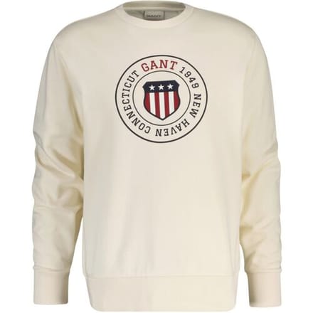 Gant Trui Graphic Crew Neck Sweatshirt Cream / male