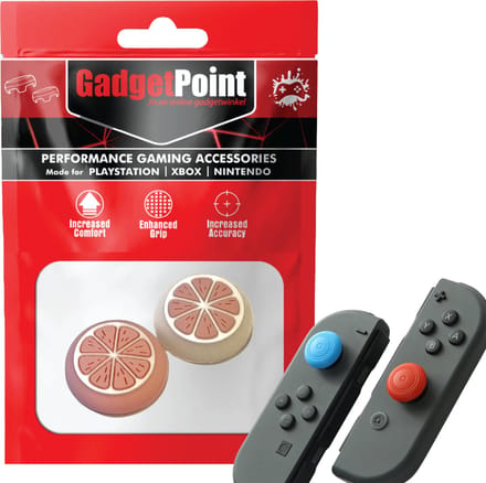 Gadgetpoint - Thumb Grips voor Nintendo Switch Joy-Con Controllers - Gaming Thumbgrips - Performance Anti-Slip Thumbsticks - Bescherming Accessoires - Fruit - Roze/Wit