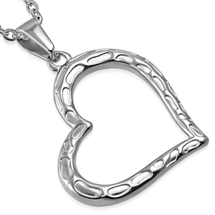 Amanto Ketting Boate - 316L Staal - Hart - 37x36mm  - 45cm
