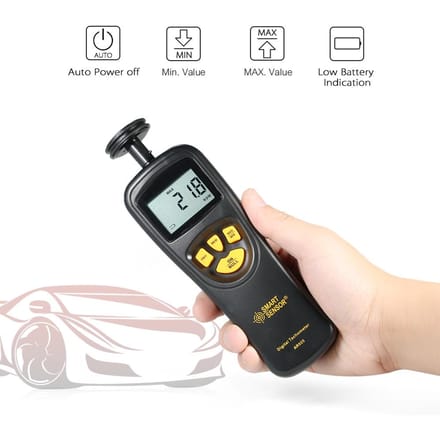 Digitale toerenteller Snelheidsmeter Toerenteller Breed meetbereik 0,5~19999 RPM black