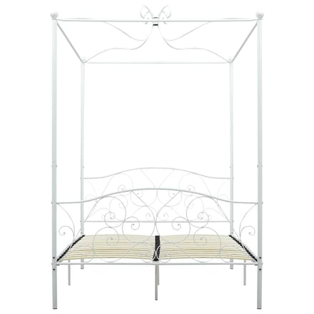 vidaXL - Hemelbedframe - metaal - wit - 140x200 - cm