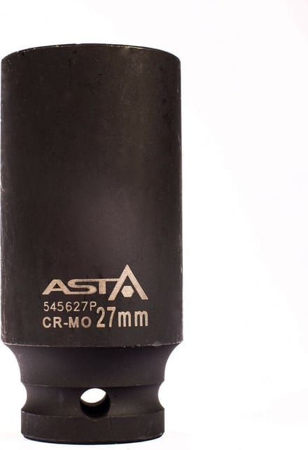 twaalfkant verlengde krachtdop - 27 mm - 1/2 duims aansluiting - slagdop - impact dop - rateldop - asta