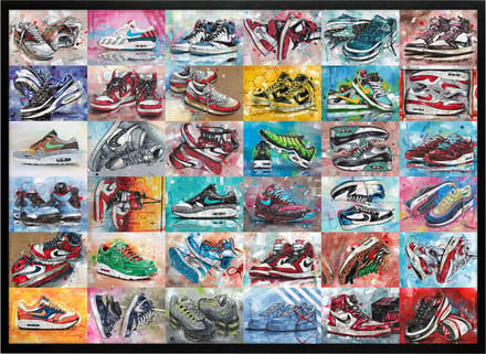 Sneaker collection print 71x51 cm *ingelijst & gesigneerd