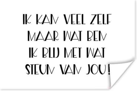 Poster Sterkte - Quotes - Steun - 30x20 cm