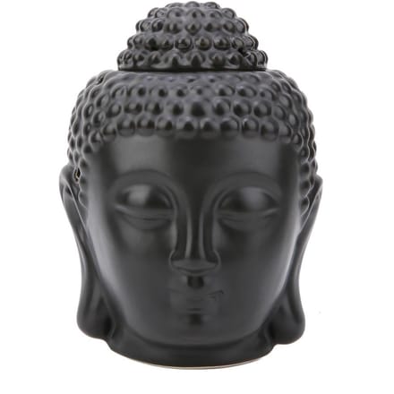 Zwarte Boeddha Hoofd Vormige Essentiële Olie Brander Wierook Diffuser Kaarsenhouder black