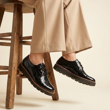 Feyn Veterschoenen zwart Lak - Maat 36