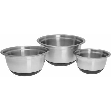 Klausberg KB7388 RVS Mengkom Set - 3-deligs (1.6L, 3L & 5L) - Antislip Silicone Basis - Stapelbaar - Moderne Satijn Afwerking