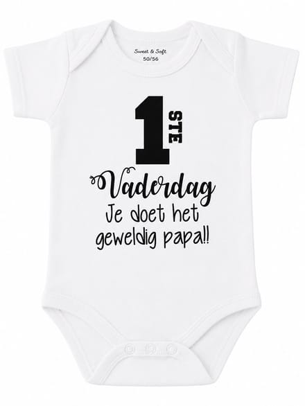 romper papa baby cadeau tekst eerste vaderdag je doet het geweldig korte mouw maat 62-68