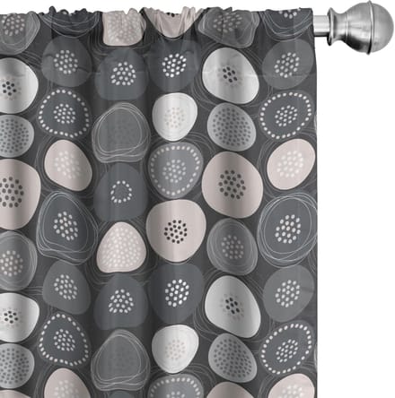 ABAKUHAUS Gordijnen – 2x75x225 cm – microvezel, halverduistering, gestippeld