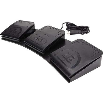 Pédale USB 3 Touches Multifonction Ergonomique Sensible Durable Pédale USB pour Jeu Média black