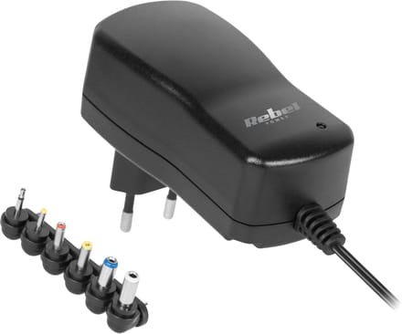 Rebel Universele Stroomadapter - 1000mA - 230V AC - 3-12V DC - Zwart