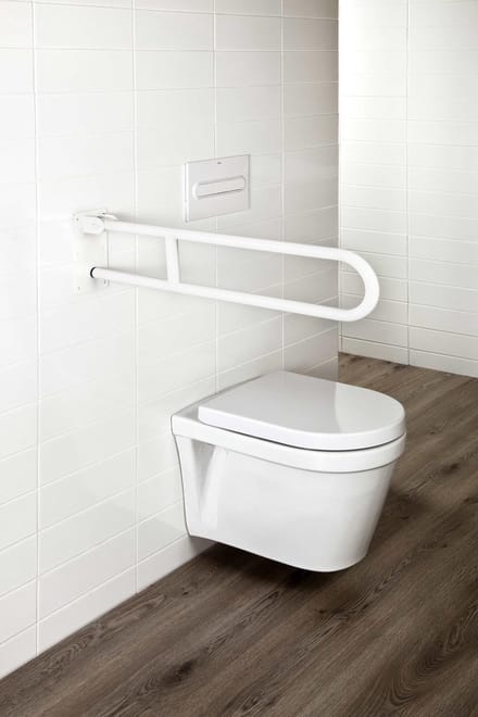 Allibert USIS toilet hendelgreep pivoterend - beugelvorm - RVS - wit - 70 cm breed