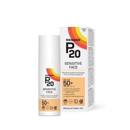 P20 - Sensitive Face SPF 50+ Creme - 2 x 50 gr - Voordeelverpakking