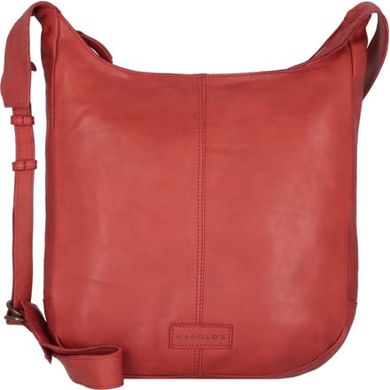 HAROLD'S Leren Schoudertas Submarine Pouch Up Red Donkerrood