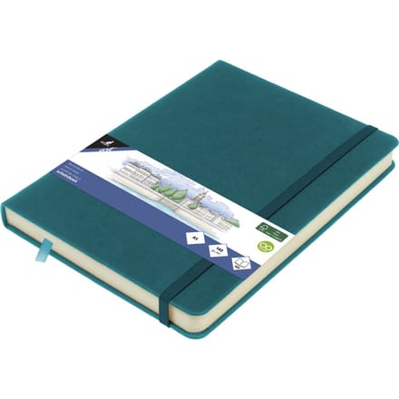 Kangaro schetsboek - A5 - dark turquoise - met elastiek en lint