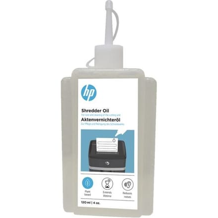 HP Papierversnipperaar olie - 120 ml - Afsluitbare doseerfles - Plantaardig smeermiddel voor shredder