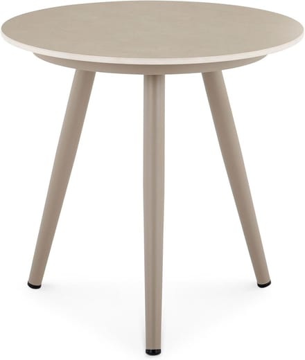 Moderne Bijzettafel met Rond Tafelblad van Sintersteen en Aluminium Frame
