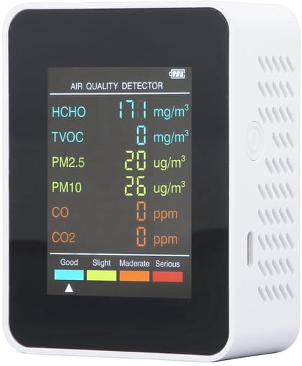 VH Supplies®Fijnstofmeter - Luchtkwaliteitsmeter - Stofdeeltjesmeter - Wit