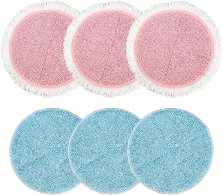 Wasbare microvezel dweilpads voor vloeren - 6 stuks, 19 cm in diameter