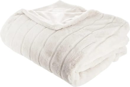 Atmosphera Plaid/deken Manoir - wit - 180 x 230 cm - polyester - sprei