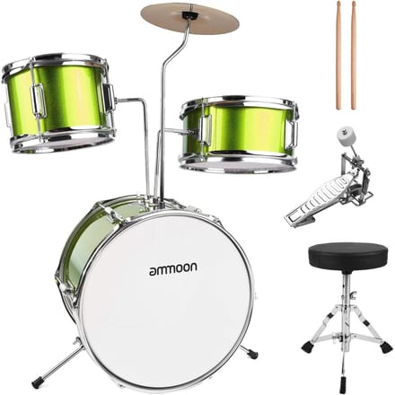 ammoon 14 inch 3-delige kinderdrumset met verstelbare trooncimbaalpedaal Drumsticks muzikaal