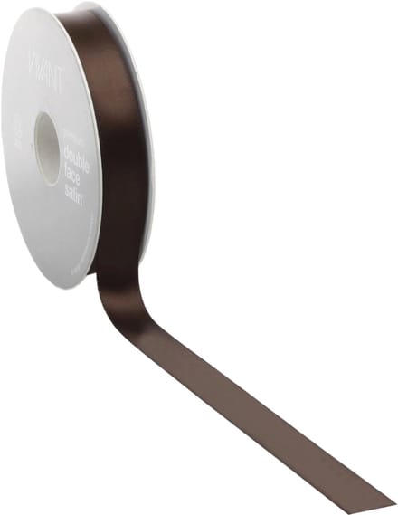 Double Face Satijnlint Bruin – 25 mm × 25 m – double face satijn