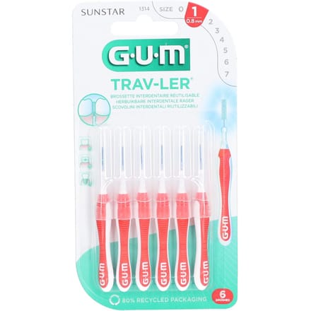 GUM® TRAV-LER® rager 0.8 mm 6 Tandenborstel