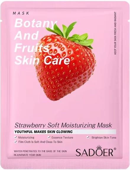Gezichtsmasker Sadoer met Aardbei anti-aging effect set 20 stuks