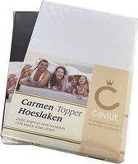 Splittopper Hoeslaken Carmen Jersey Wit 160/200-210
