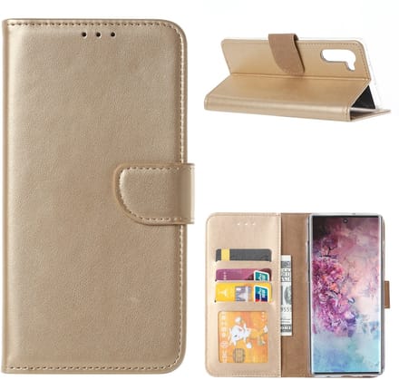 Ntech Portemonnee Hoesje Geschikt Voor Samsung Galaxy Note 10 - Goud