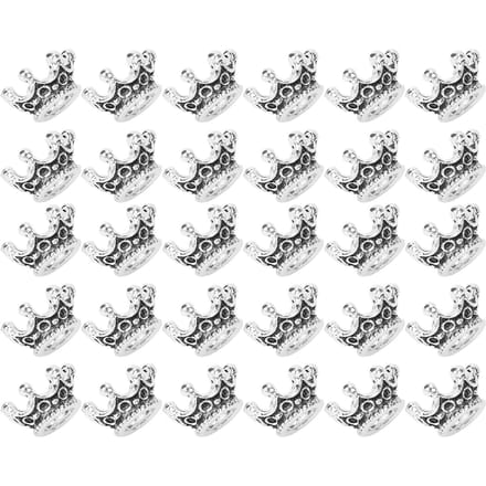 30 pièces Perles à Cheveux de Barbe Mode Alliage Perles de Tressage de Cheveux Accessoires de Bijoux DIY white