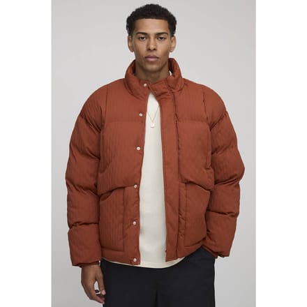Oversized Fit Getextureerde Trechterkraag Pufferjas | Rust | Size XL