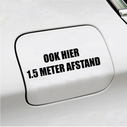 Bumpersticker - Ook Hier 1,5 Meter Afstand - 4,2 X 14,8 - Zwart