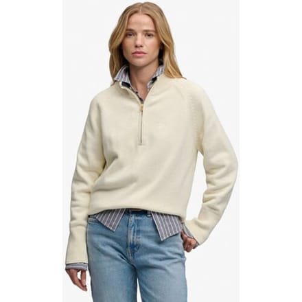 Superdry - Classic Cotton Knit Half Zip Trui Relaxed Pasvorm - Dames - Sweaters