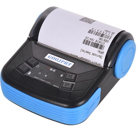 GOOJPRT MTP3 80mm BT thermische printer draagbaar lichtgewicht voor het afdrukken van supermarktbonnen EU Plug blauw