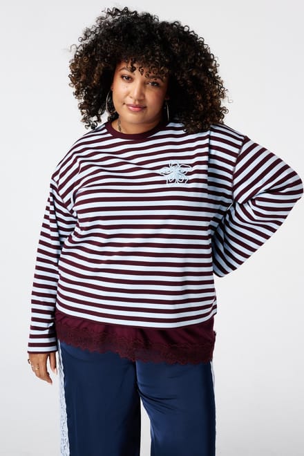 MS Mode Top Gestreepte longsleeve
