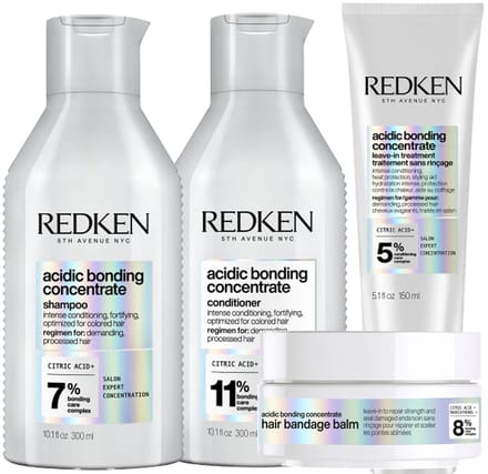 Redken - Acidic Bonding Concentrate Shampoo + Conditioner + Leave-in + Hair Bandage Balm - Set