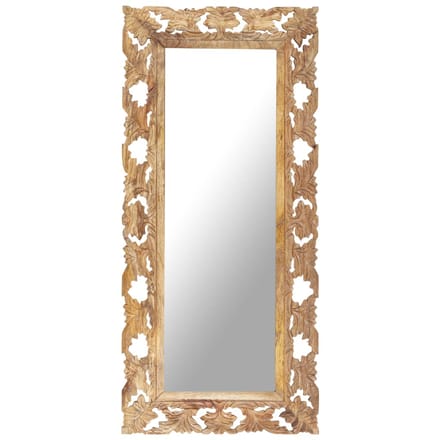 vidaXL - Spiegel - handgesneden - 110x50 - cm - massief - mangohout - bruin