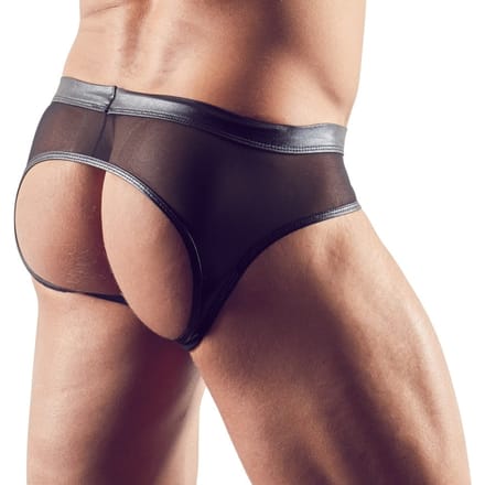 Wetlook slip met open achterkant