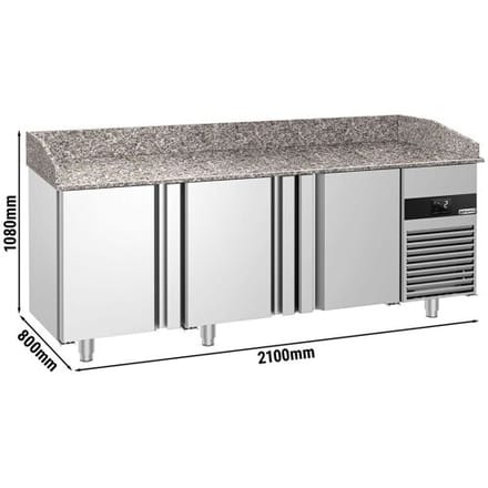 GGM Gastro Pizzakühltisch PREMIUM - 2100x800mm - mit 3 Türen