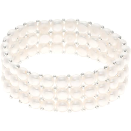 Armband 3 Rijen Echte Zoetwater Parel  - 4 mm