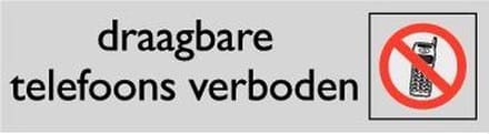 Bord 'draagbare telefoons verboden' ALULOOK 165 x 45 mm