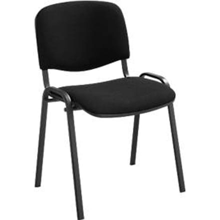 Bezoekerstoel ISO BASIC – stapelbaar - zwart onderstel - zwart