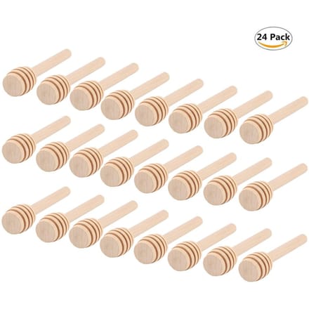 24 PIÈCES Cuillère à miel en bois légère Bâtonnet agitateur beige
