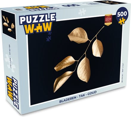 Puzzel Bladeren - Tak - Goud - Luxe - Legpuzzel - Puzzel 500 stukjes
