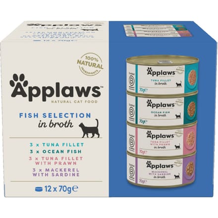 Applaws cat blik adult multipack fish selection kattenvoer 12x70 gr