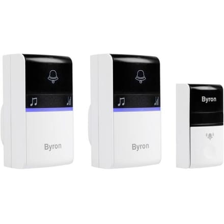 Byron DBY-23415 - Deurbel Draadloze set - 100m Bereik - IP44 waterdicht - Wit